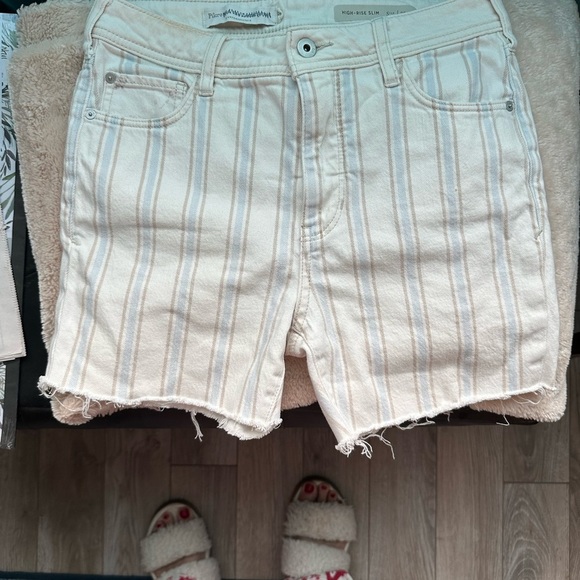 Pilcro High-Rise Striped Slim Denim Shorts 27 - Picture 7 of 7
